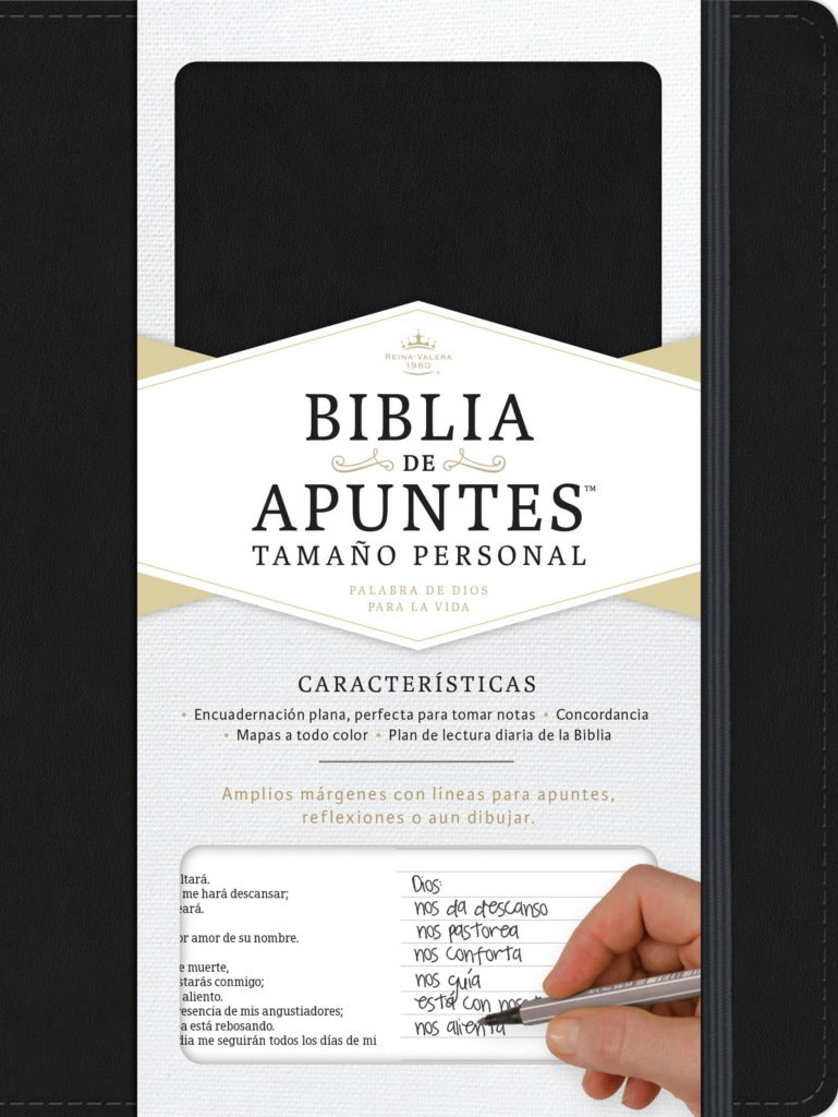 Cargue la imagen en el visor de la galería, Biblia de apuntes tamaño personal RVR 1960, tapa dura negro
