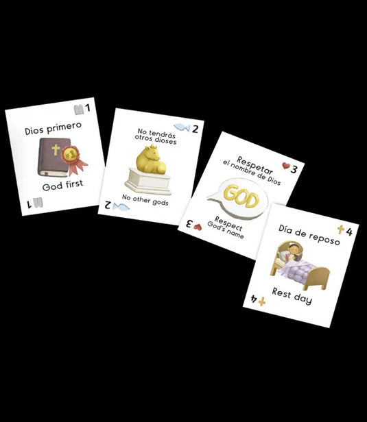 Juego de cartas bilingüe: Los 10 mandamientos