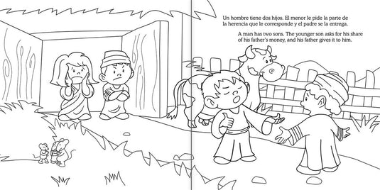 Cuaderno para colorear Bilingüe Jonás y el Hijo pródigo