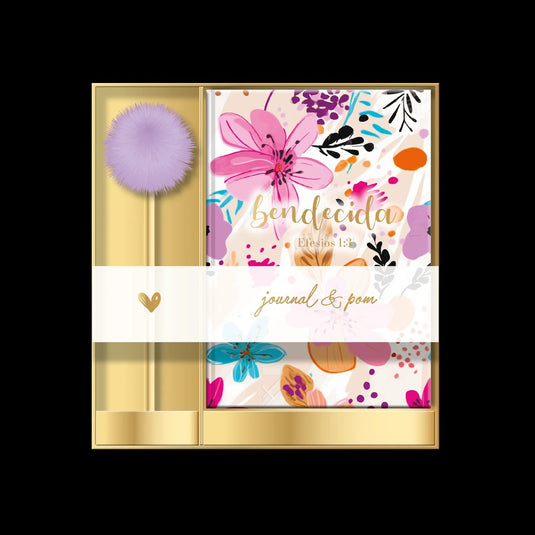 Libreta Journal con lapicero pom pom | Bendecida