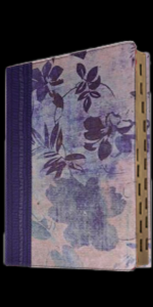 Biblia de Estudio para Mujeres RVR 1960, con índice, tela impresa azul floreado