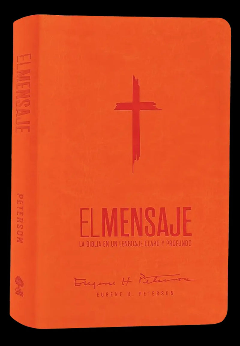 Cargue la imagen en el visor de la galería, Biblia El Mensaje, imitación piel naranja
