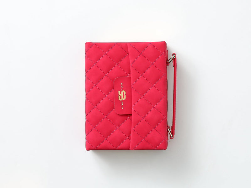 Cargue la imagen en el visor de la galería, Biblia cartera RVR 1960 con broche magnético, imitación piel fucsia
