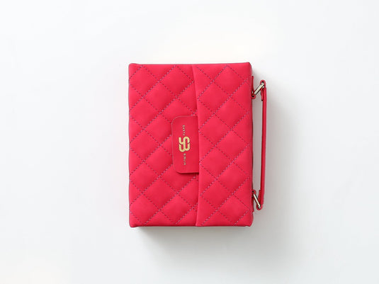 Biblia cartera RVR 1960 con broche magnético, imitación piel fucsia