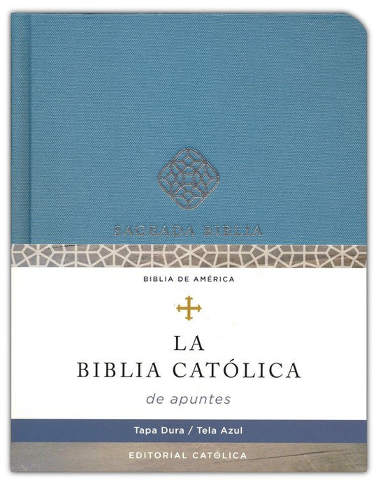 Biblia Católica, Edición para Notas, Tapa dura/tela, Azul, Comfort Print