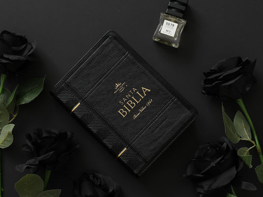 Biblia RVR 1960, Tamaño portátil, Letra Grande, imitación piel negro