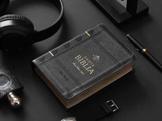 Biblia RVR 1960, Tamaño portátil, Letra Grande, imitación piel negro