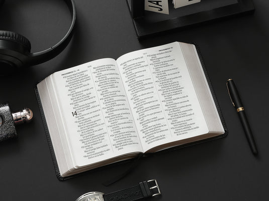 Biblia RVR 1960, Tamaño portátil, Letra Grande, imitación piel negro