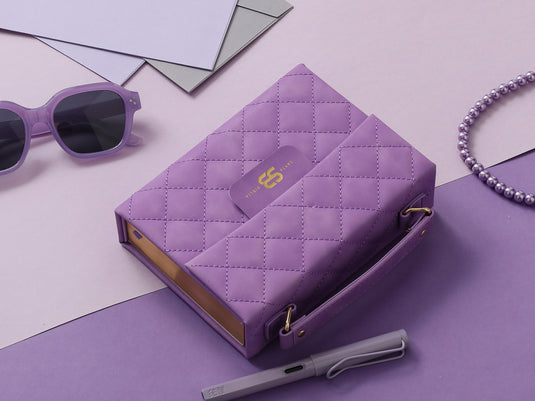 Biblia cartera RV1960 con broche magnético, imitación piel lila
