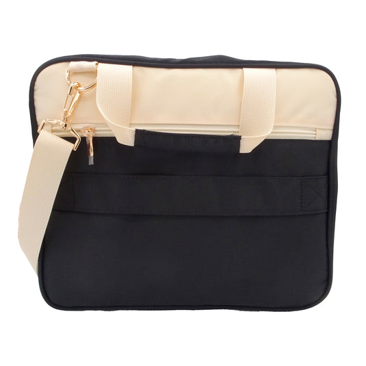 Estuche grande para Biblia negro con beige