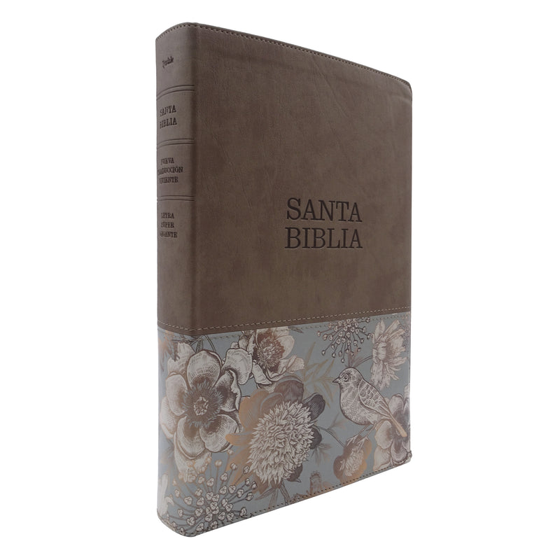 Cargue la imagen en el visor de la galería, Biblia NTV, Letra Súper Gigante, con índice, imitación piel beige pájaro
