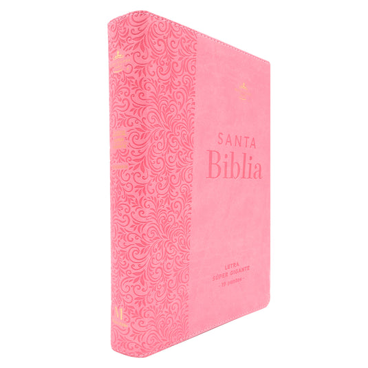 Biblia RVR 1960, Letra Súper Gigante, imitación piel rosada