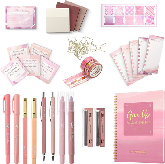 Kit de Journaling Bíblico Mr. Pen tonos rosados