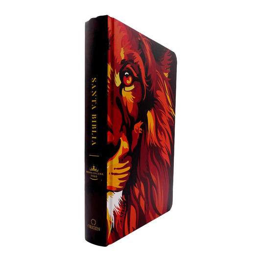 Biblia León de Judá RVR 1960, Letra Grande, Tamaño Manual, Tapa dura marrón