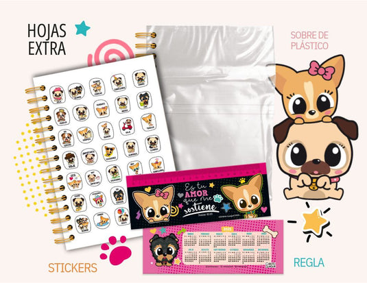 Agenda espiral Chikito GuaGua 2025 (fucsia)