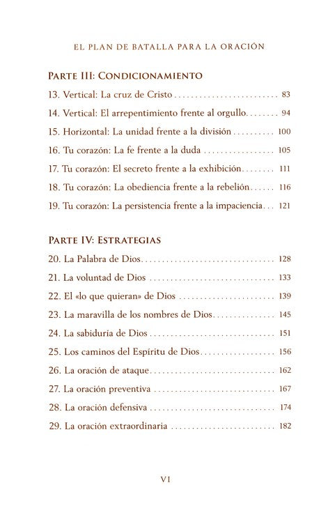 El plan de batalla para la oración