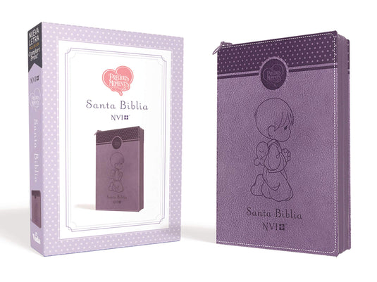 Santa Biblia Precious Moments NVI Angelitos, Cierre Zíper morada