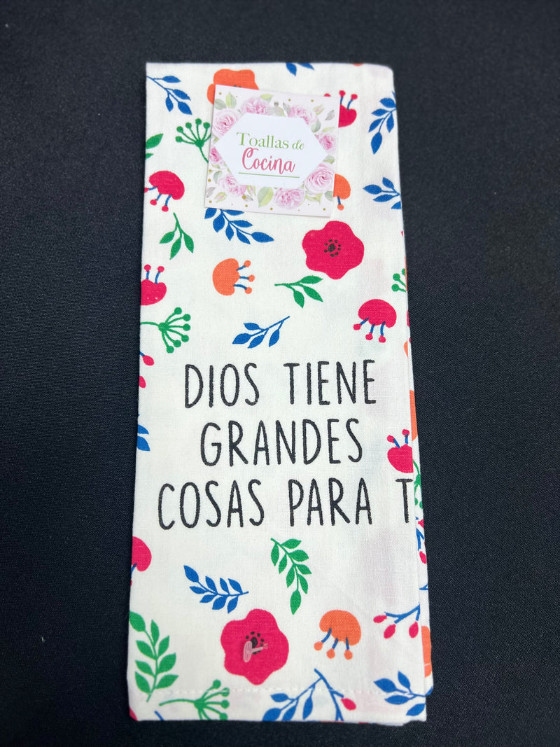 Cargue la imagen en el visor de la galería, Toalla de cocina &quot;Dios tiene grandes cosas para ti&quot;
