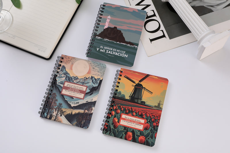 Cargue la imagen en el visor de la galería, Set de 3 libretas "Paisajes Vintage"
