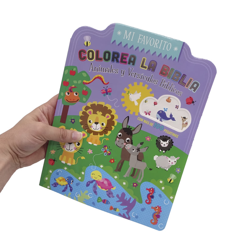 Cargue la imagen en el visor de la galería, Colorea la Biblia - Animales y versículos bíblicos con pegatinas
