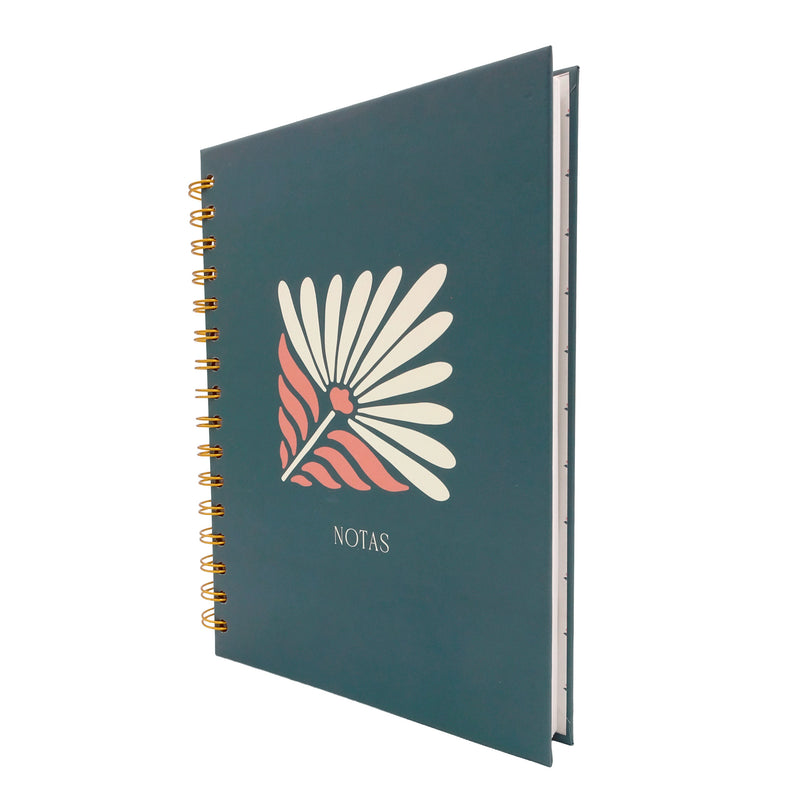 Cargue la imagen en el visor de la galería, Libreta tapa dura verde Flor
