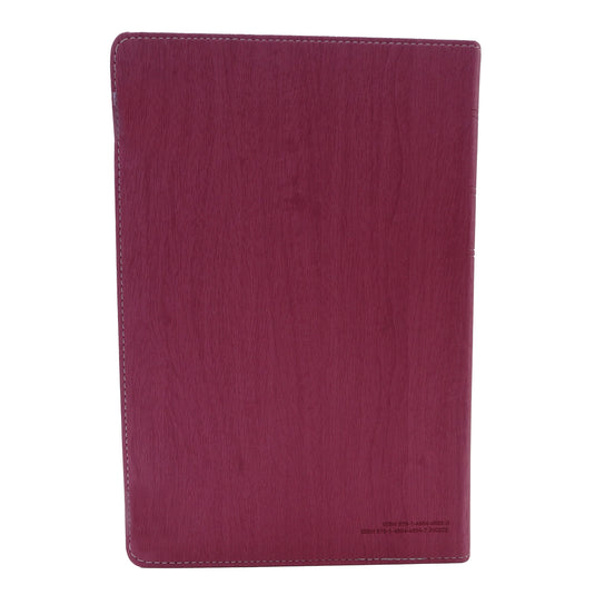 Santa Biblia NTV, Edición personal, Letra Grande, con índice, imitación piel rosa flores