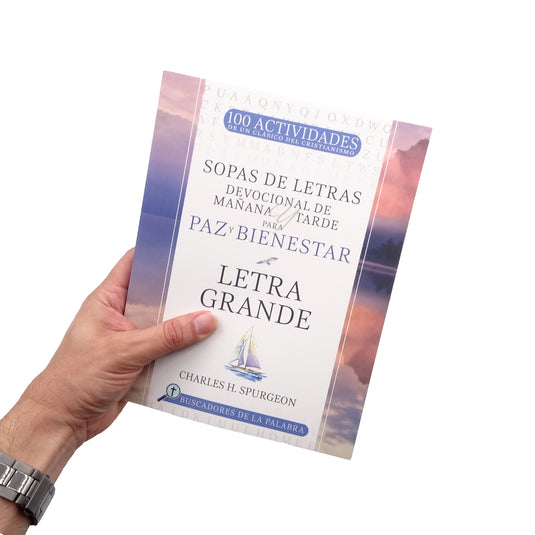 Sopas de letras Devocional de Mañana y Tarde para Paz y Bienestar: Letra grande