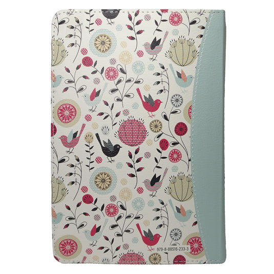 Biblia RVR 1960, Tamaño portátil, Letra Grande, imitación piel turquesa primaveral