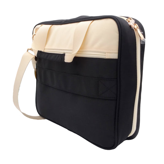 Estuche grande para Biblia negro con beige