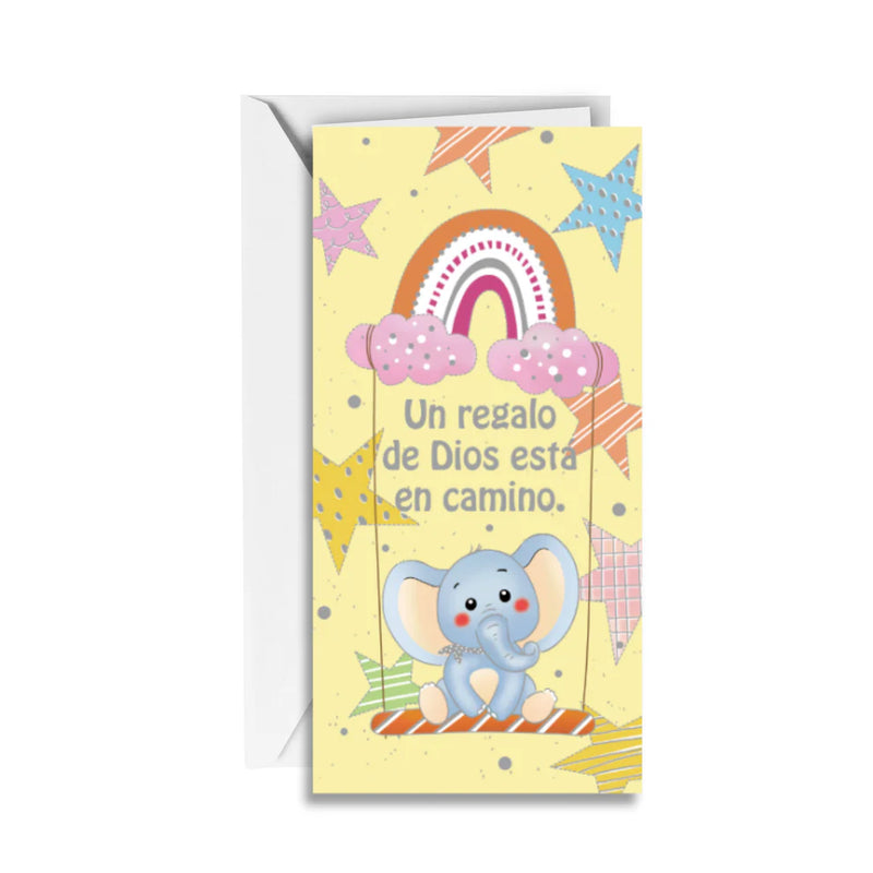 Cargue la imagen en el visor de la galería, Tarjeta de regalo con sobre interior Un Regalo De Dios Está En Camino
