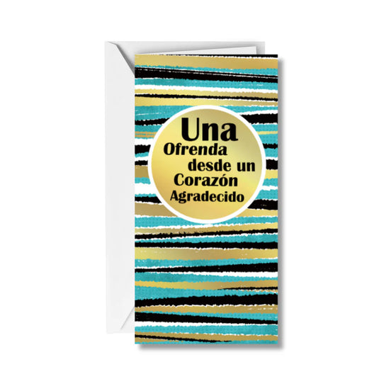 Tarjeta de regalo con sobre interior Una Ofrenda Desde Un Corazón Agradecido