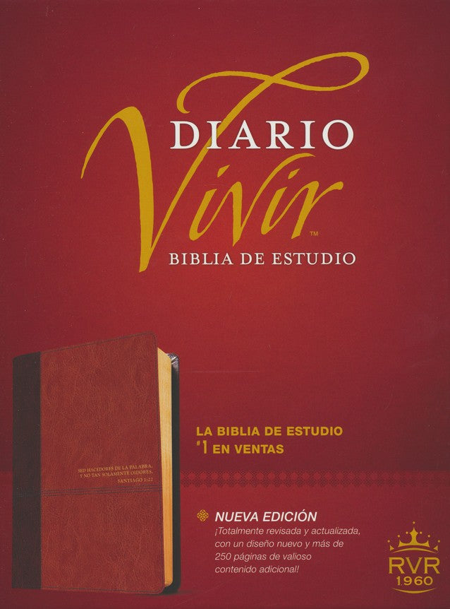 Cargue la imagen en el visor de la galería, Biblia de estudio del Diario Vivir RVR 1960, café
