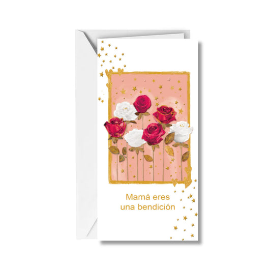 Tarjeta de regalo con sobre interior Mamá Eres Una Bendición