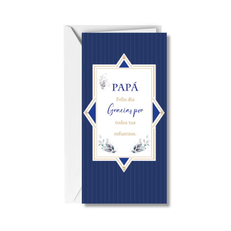 Cargue la imagen en el visor de la galería, Tarjeta de regalo con sobre interior Papá Feliz Día Gracias Por Tus Esfuerzos
