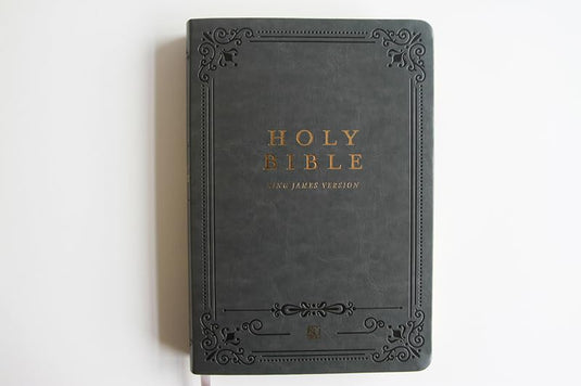 KJV Holy Bible, Giant Print,  Index, Gray Premium Imitation Leather (Biblia en inglés)