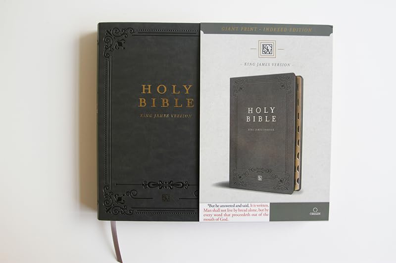Cargue la imagen en el visor de la galería, KJV Holy Bible, Giant Print,  Index, Gray Premium Imitation Leather (Biblia en inglés)
