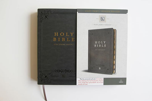 KJV Holy Bible, Giant Print,  Index, Gray Premium Imitation Leather (Biblia en inglés)