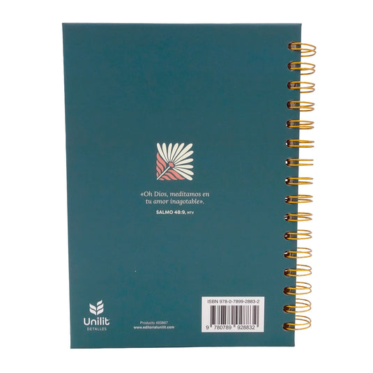 Libreta tapa dura verde Flor