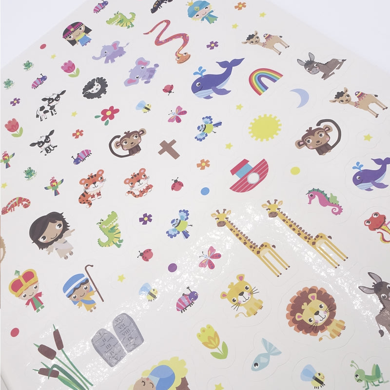 Cargue la imagen en el visor de la galería, Colorea la Biblia - Animales y versículos bíblicos con pegatinas
