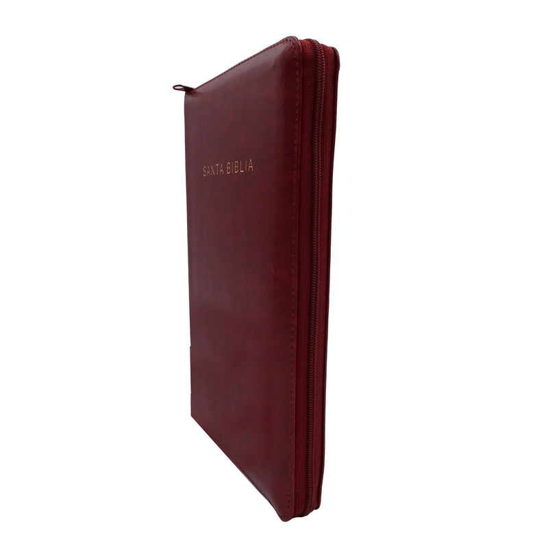 Cargue la imagen en el visor de la galería, Biblia ultrafina RVR 1960, Tamaño Manual, Cierre zíper, Letra Grande, símil piel café
