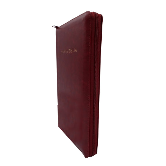 Biblia ultrafina RVR 1960, Tamaño Manual, Cierre zíper, Letra Grande, símil piel café
