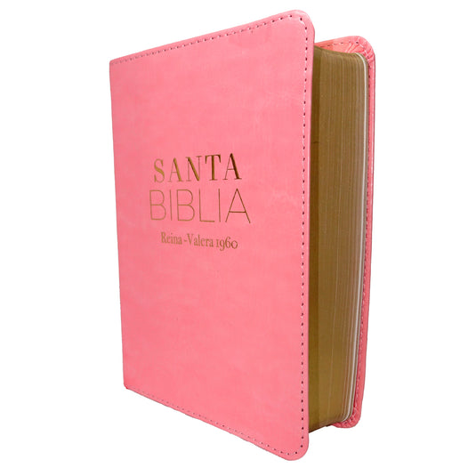 Biblia RVR 1960, Tamaño Bolsillo, imitación piel rosada
