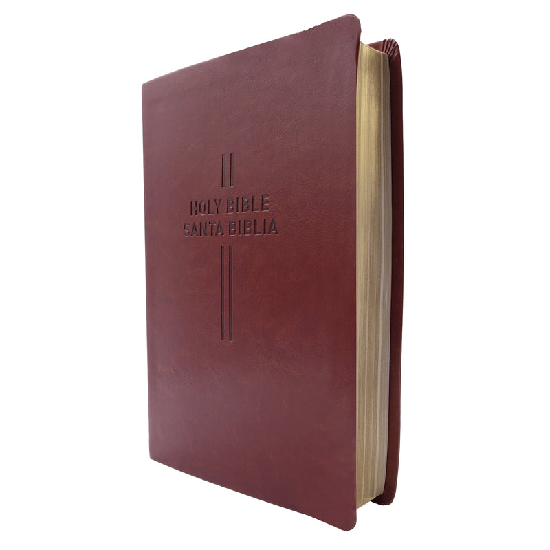 Cargue la imagen en el visor de la galería, Bilingual Bible / Biblia bilingüe NLT/NTV, imitación piel café
