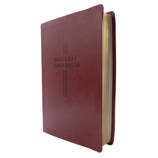 Bilingual Bible / Biblia bilingüe NLT/NTV, imitación piel café