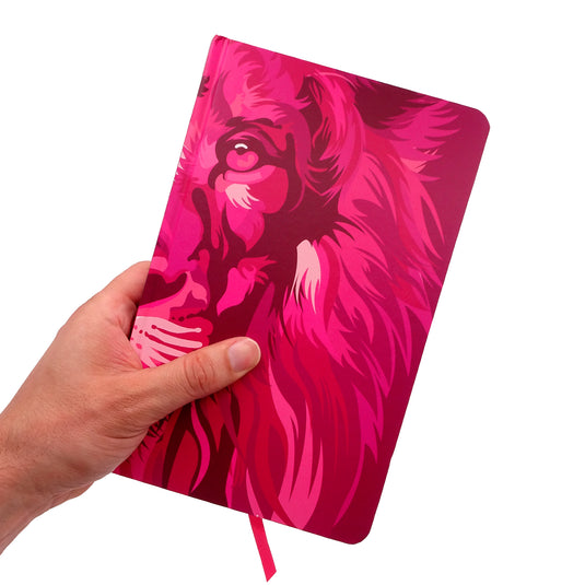 Biblia León de Judá RVR 1960, Letra Grande, Tamaño Manual, Tapa dura fucsia