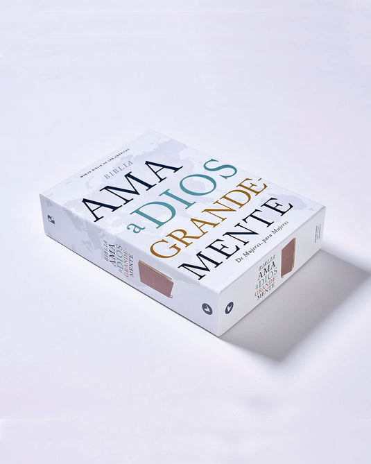 Biblia NBLA, Ama a Dios Grandemente, Interior a cuatro colores, imitación piel oro rosa