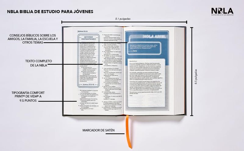 Cargue la imagen en el visor de la galería, Biblia de Estudio para Jóvenes NBLA, Tapa dura, Comfort Print
