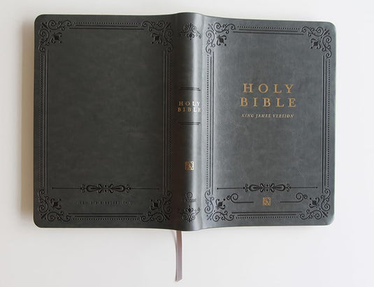 KJV Holy Bible, Giant Print,  Index, Gray Premium Imitation Leather (Biblia en inglés)