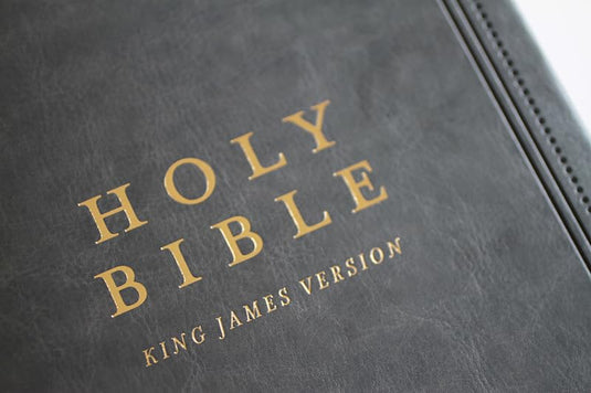 KJV Holy Bible, Giant Print,  Index, Gray Premium Imitation Leather (Biblia en inglés)