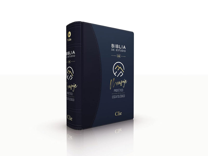 Cargue la imagen en el visor de la galería, Biblia de Estudio del Mensaje Profético y Escatológico RVR, Leathersoft Azul
